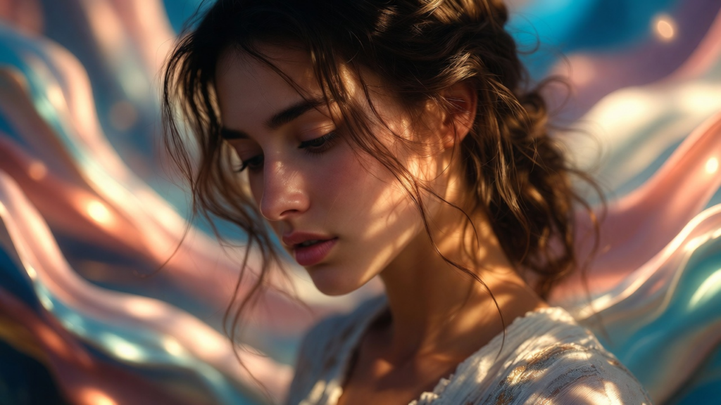 恋の波動に包まれる女性