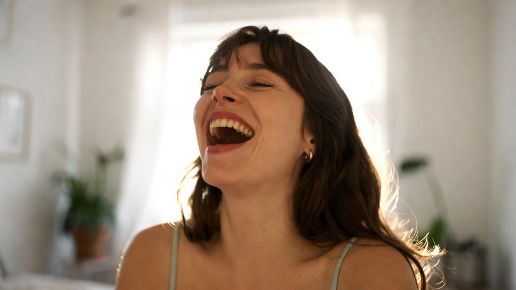 ツインレイとの統合が近づいて喜んでいる女性