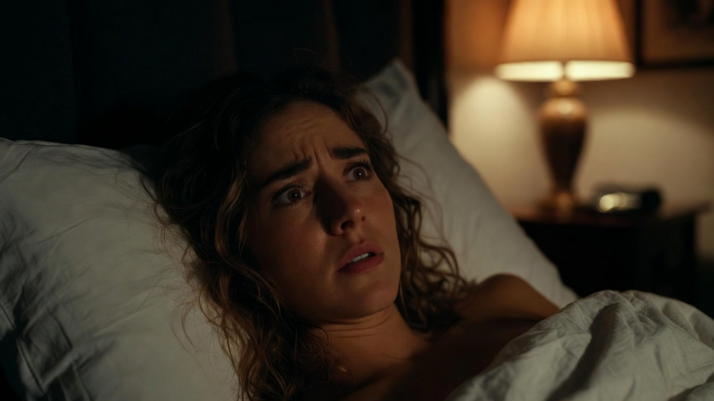 夜中に思考のループが止まらず困っている女性