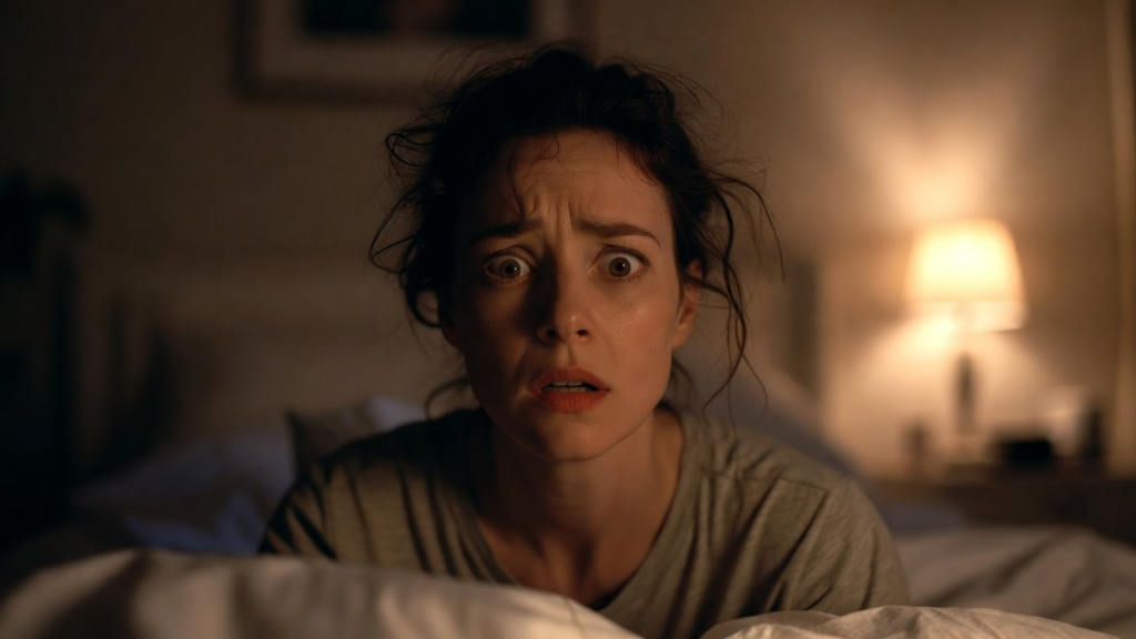 夜中に目覚めてしまった女性