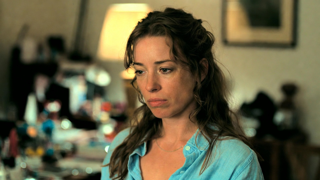 散らかっている部屋で悩んでいる女性