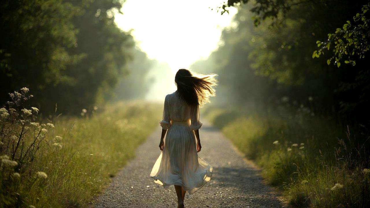 光でつながる二人の魂が穏やかに共鳴する幻想的な光景