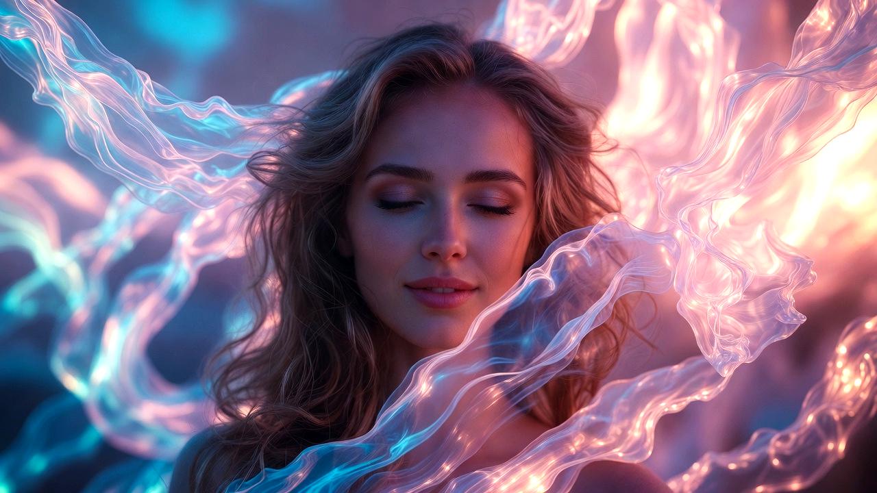 柔らかな光に包まれながら静かに自分の心と向き合う繊細な人物のイメージ