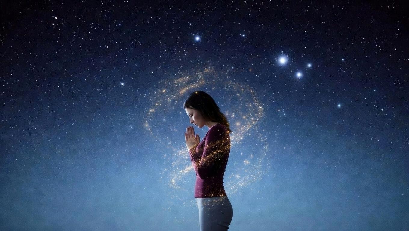 ネガティブなエネルギーから身を守ろうとする女性