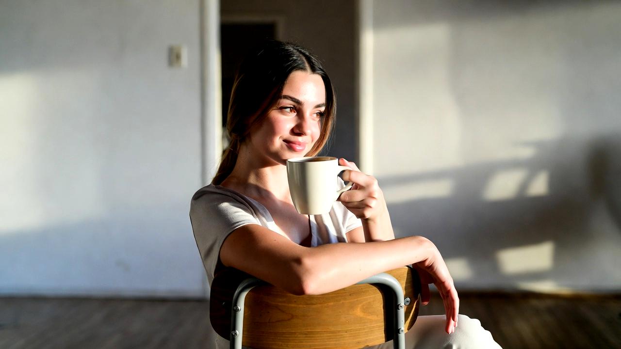 自分を優しく抱きしめるように受け入れる女性の温かな姿