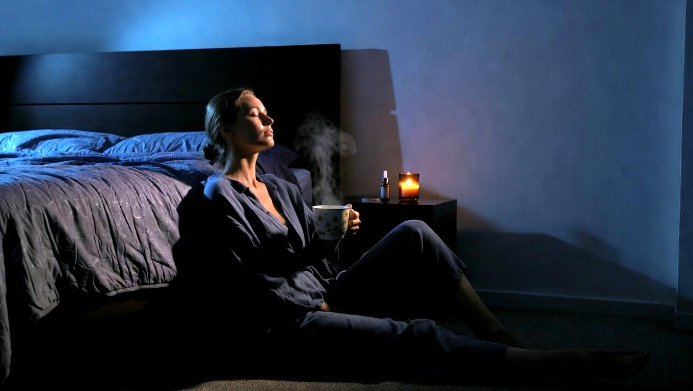 不安や焦りに包まれた心を象徴する繊細な表情の人物