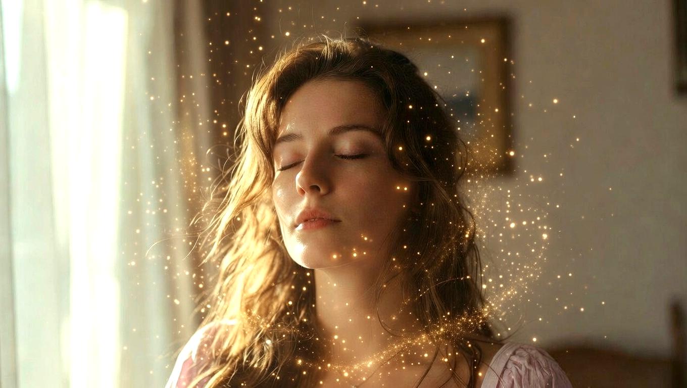 繊細な女性が静かに自分の内面と向き合っているイメージ