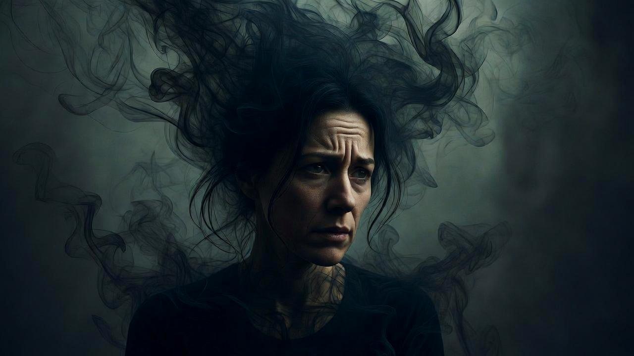 暗いエネルギーから光へと変化していく幻想的なイメージ