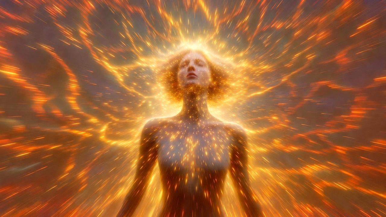 アロマやヒーリングアイテムで空間と心を浄化している様子