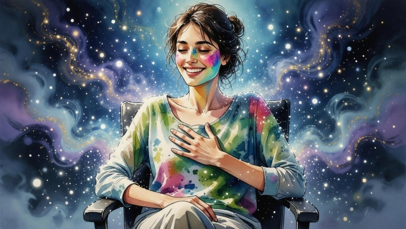 静かに瞑想している落ち着いた朝の様子