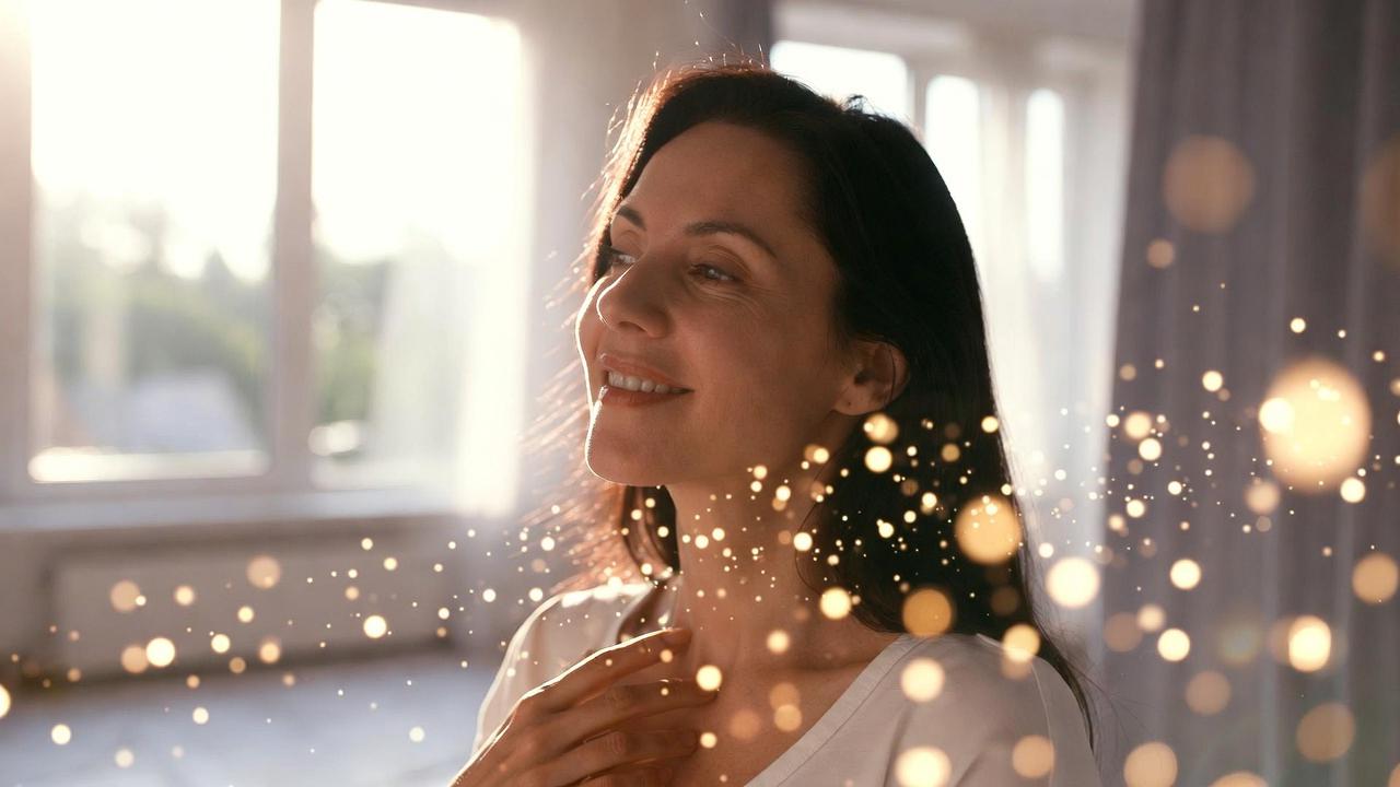 周囲のエネルギーに影響され揺らぐ光のイメージ