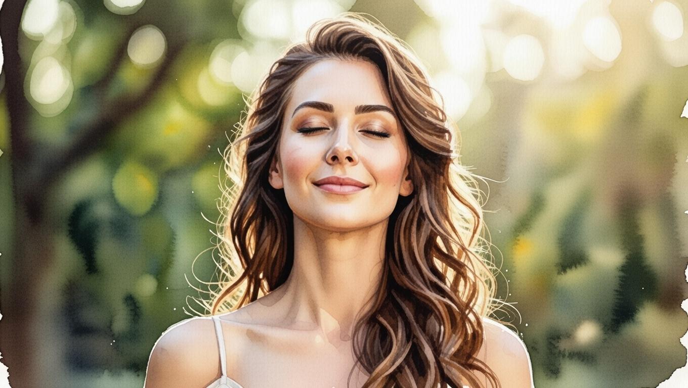 瞑想とグラウンディングで落ち着く人物の穏やかな様子