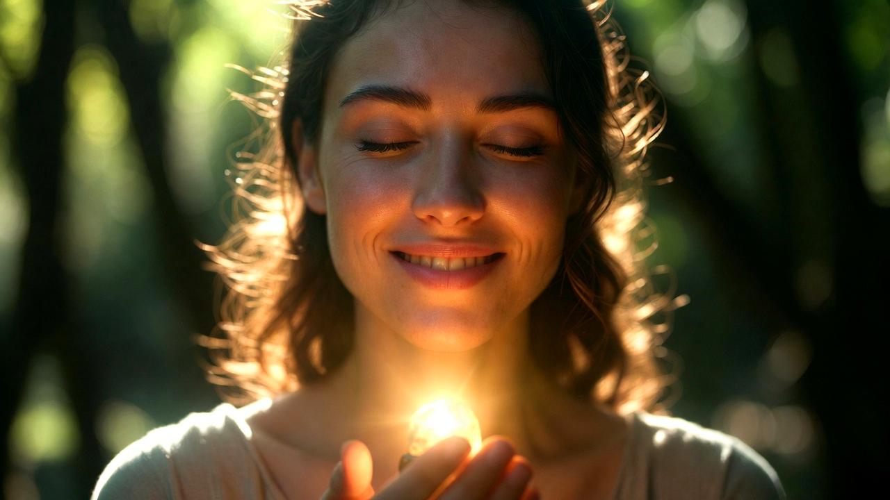 光に包まれた静かな空間で自分の使命を感じる繊細な人物のイメージ