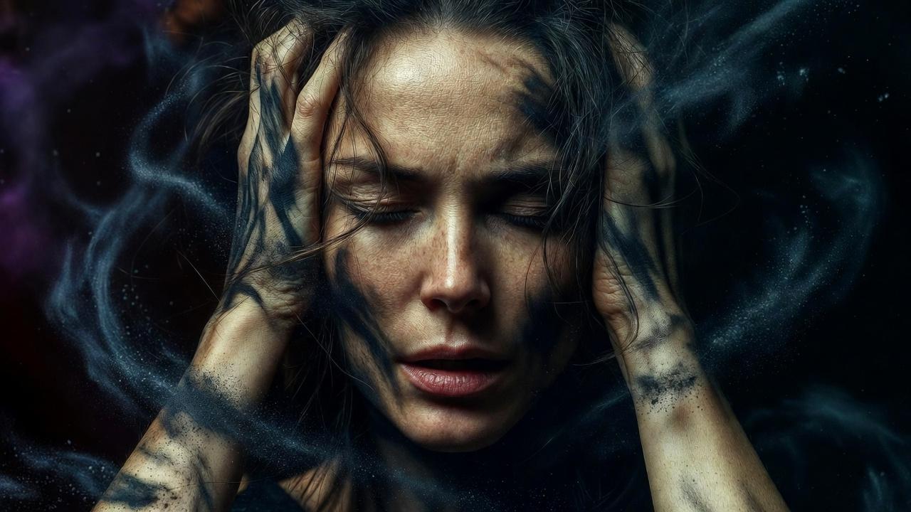 人混みの中で疲れを感じている繊細な人物のイメージ