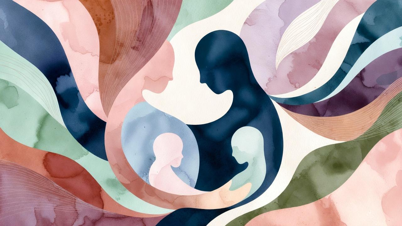 周囲の意見に揺れる人物と人間関係の影響を表す柔らかなエネルギー