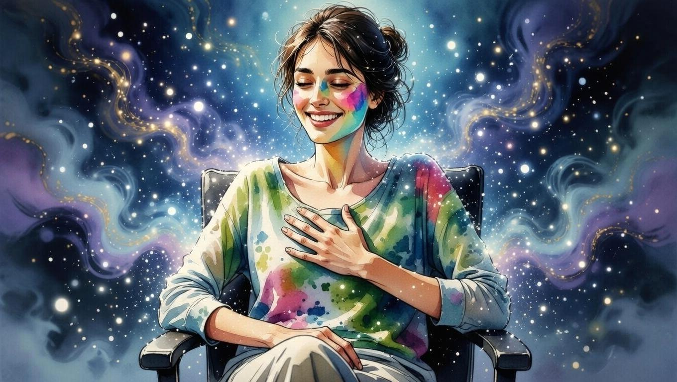 第一チャクラと慢性的な疲労感の気づきと回復への希望を象徴する穏やかなイメージ