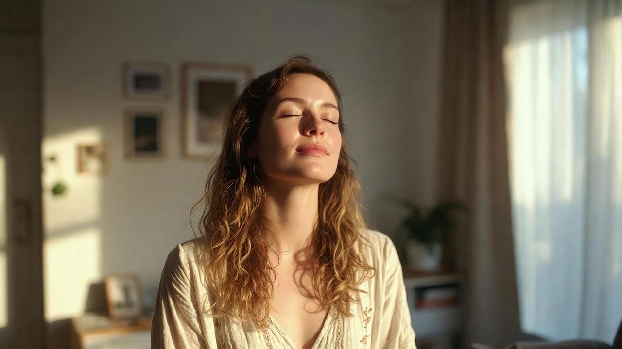 穏やかな表情で人と関わる安心した人物の姿