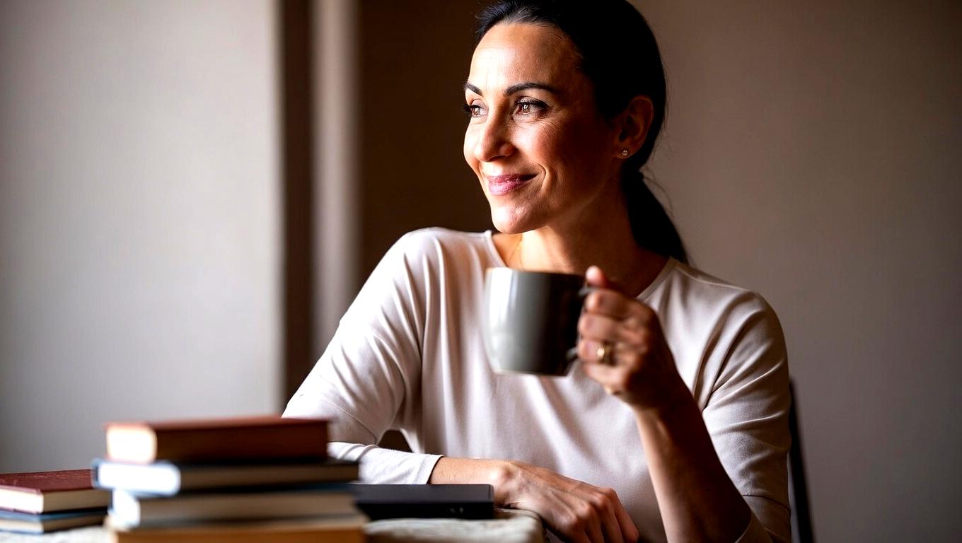 自分を優しく抱きしめるような自己受容のイメージ