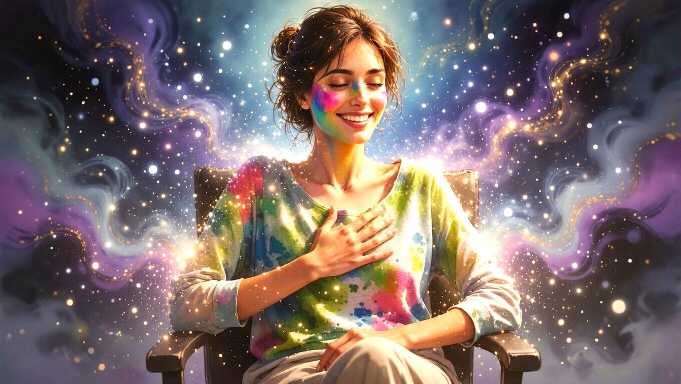 断捨離で空間と心が浄化され第一チャクラが整い運気が上昇するイメージ