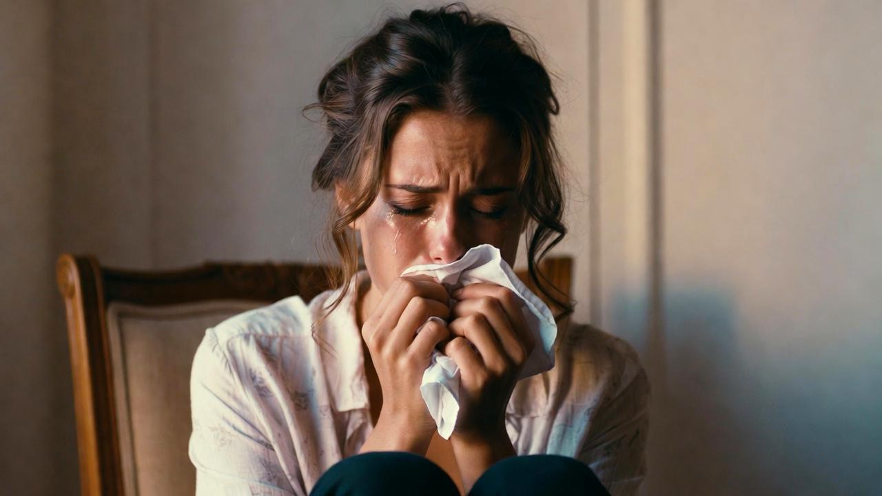 幼い自分を抱きしめるように座る人物の癒やしのイメージ