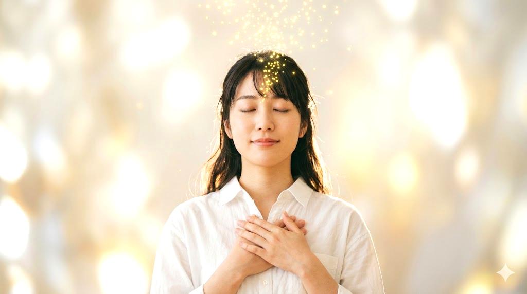 白い蛇が神秘的に現れ金運上昇を象徴する幻想的な夢のイメージ