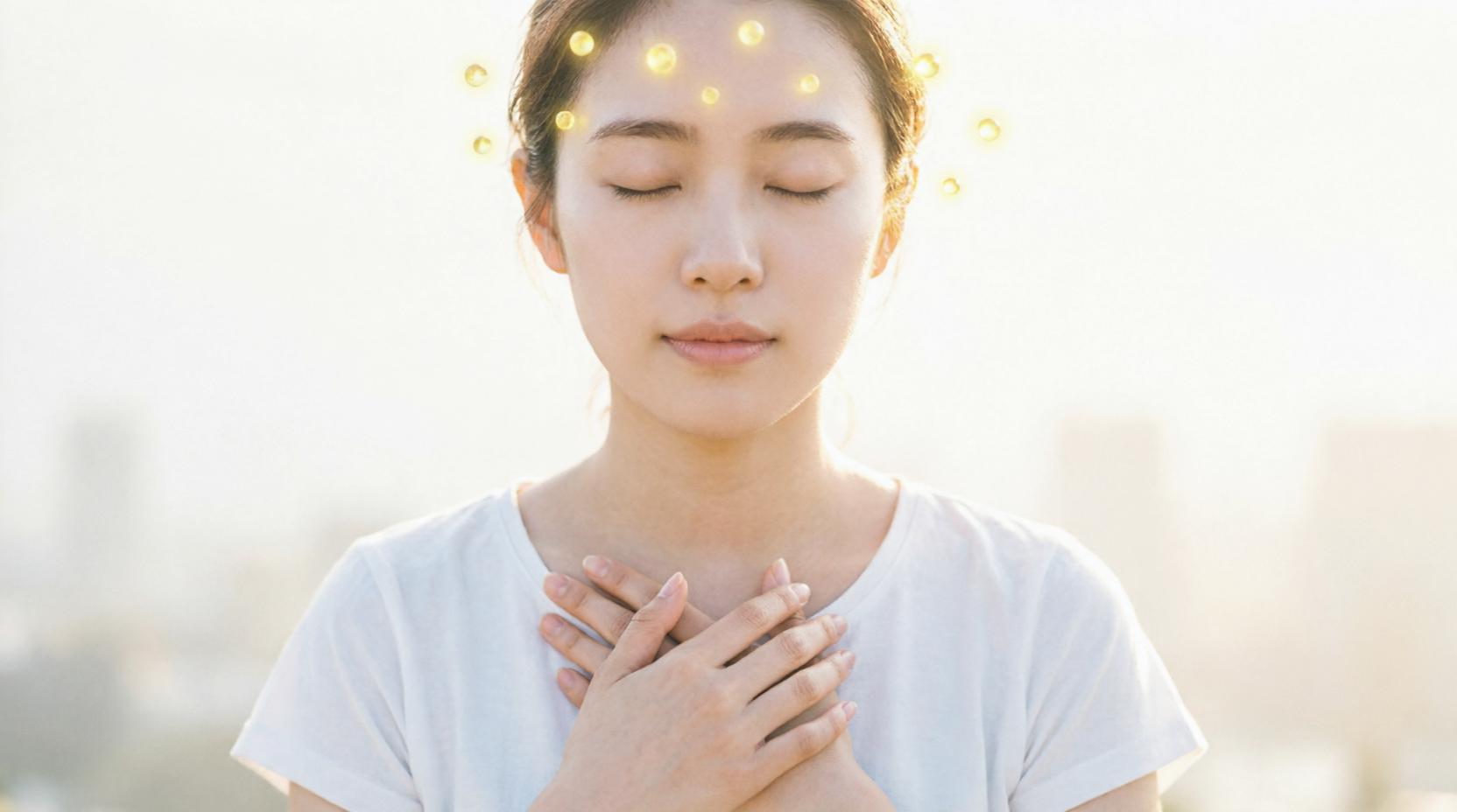 情報に迷いながら冷静に考えようとする人物