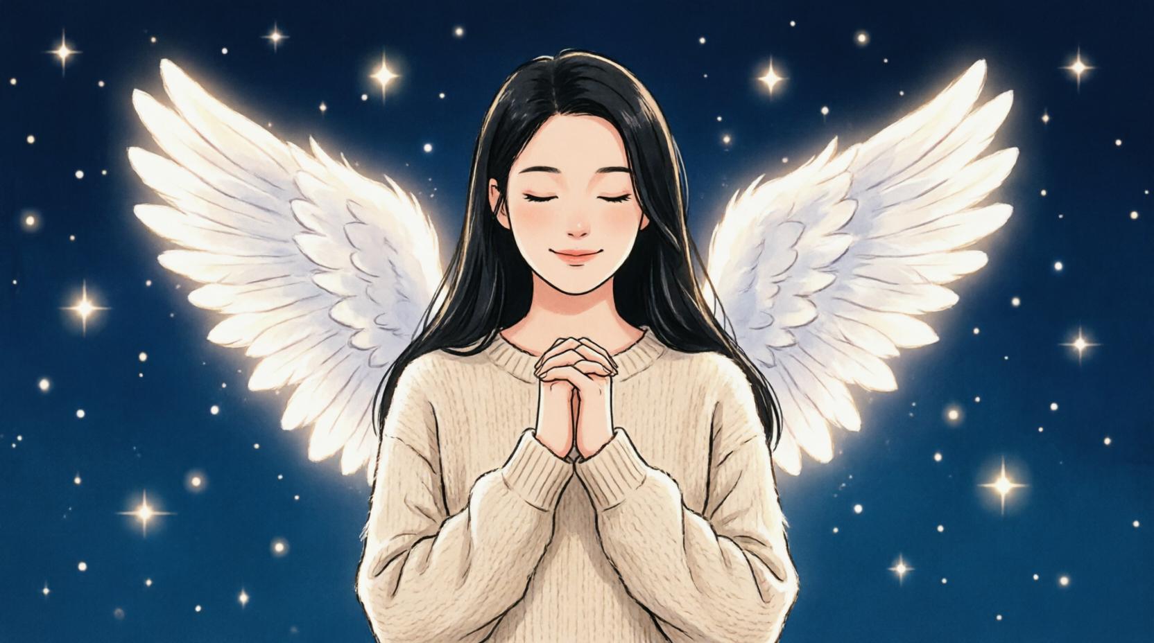 静かな空間で目を閉じ直感に集中する人物