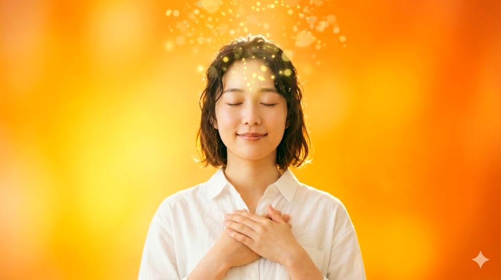 大量のお札を受け取り驚きながら微笑む人物の夢占いイメージ