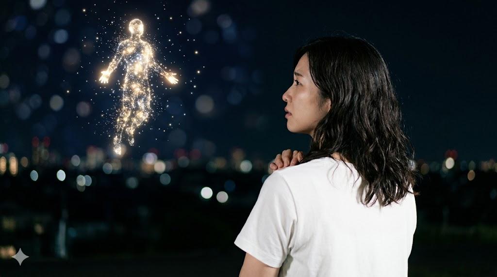 ツインレイとクリスタルチルドレンの魂のつながりを象徴する幻想的な光のイメージ