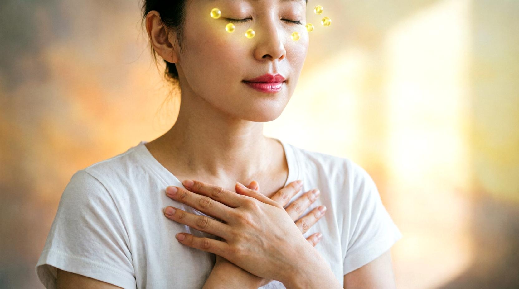 翡翠の光に包まれ人生が優しく変化していく象徴的なイメージ